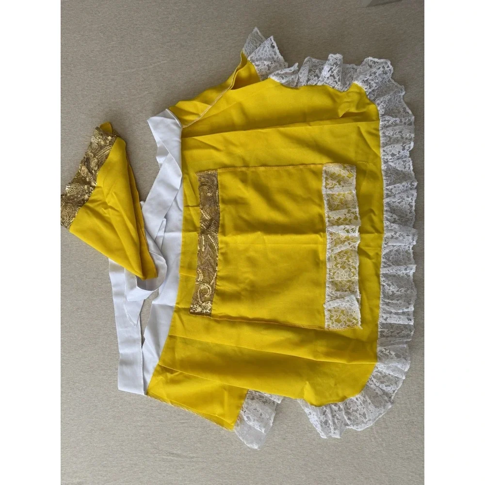 Yellow Apron And Head Scarf